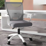 Modern Ergonomic White Mesh Office Chair with Wheels Image - 6