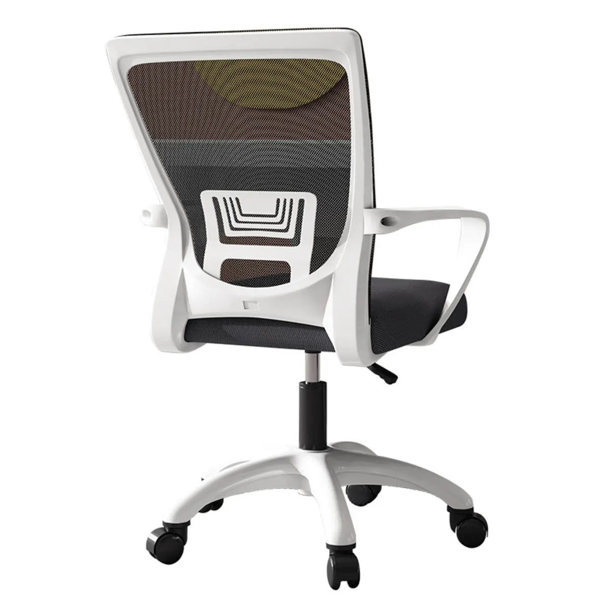 Modern Ergonomic White Mesh Office Chair with Wheels Image - 7