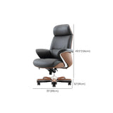 Modern Executive Leather Adjustable Office Gray Chair #size