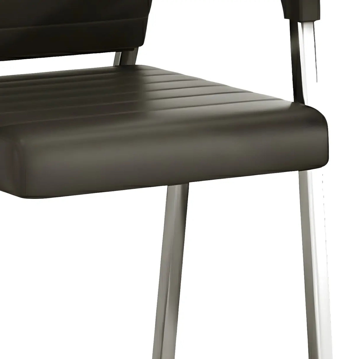 Modern Executive Leather Seat Chrome Frame Office Chair Image - 11