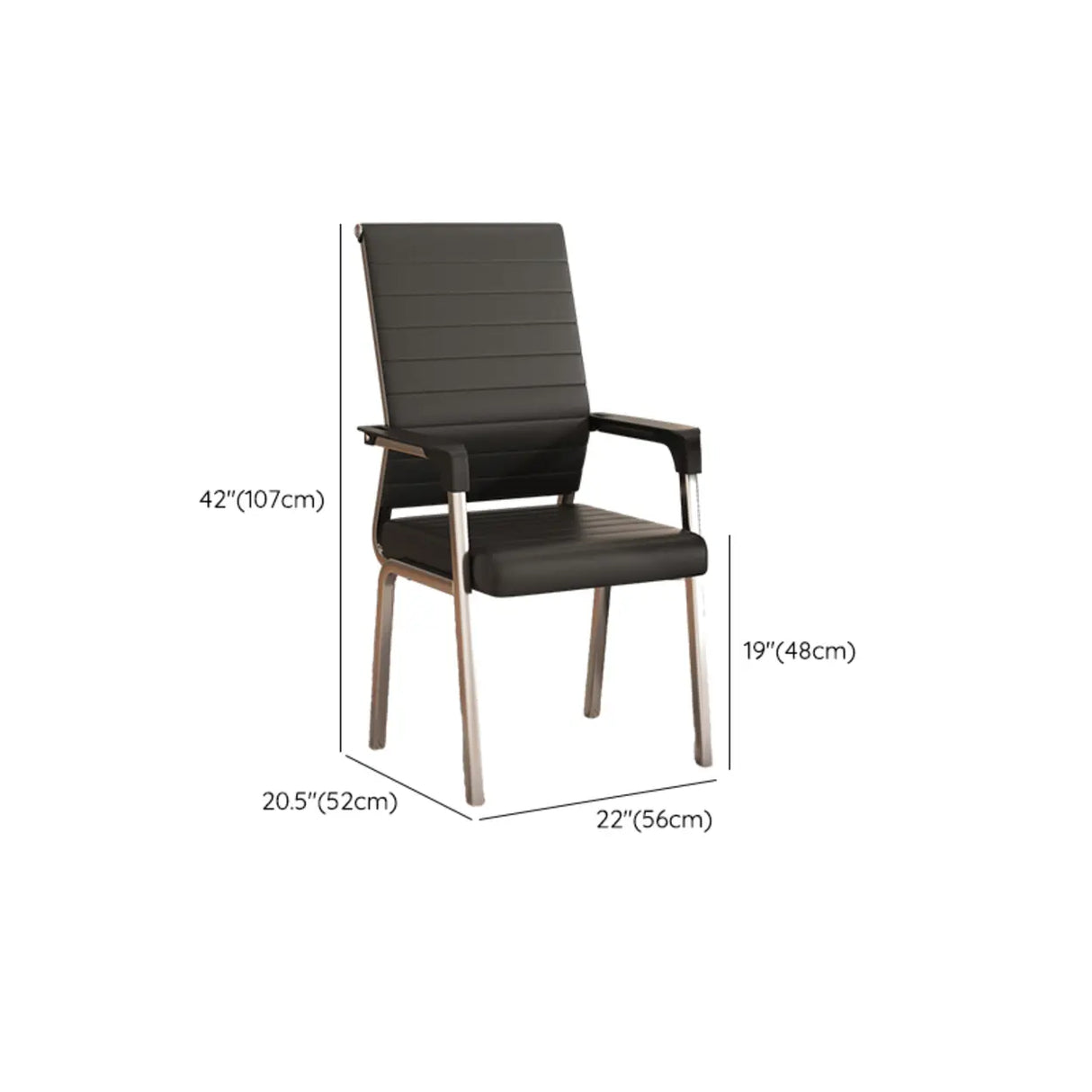 Modern Executive Leather Seat Chrome Frame Office Chair 