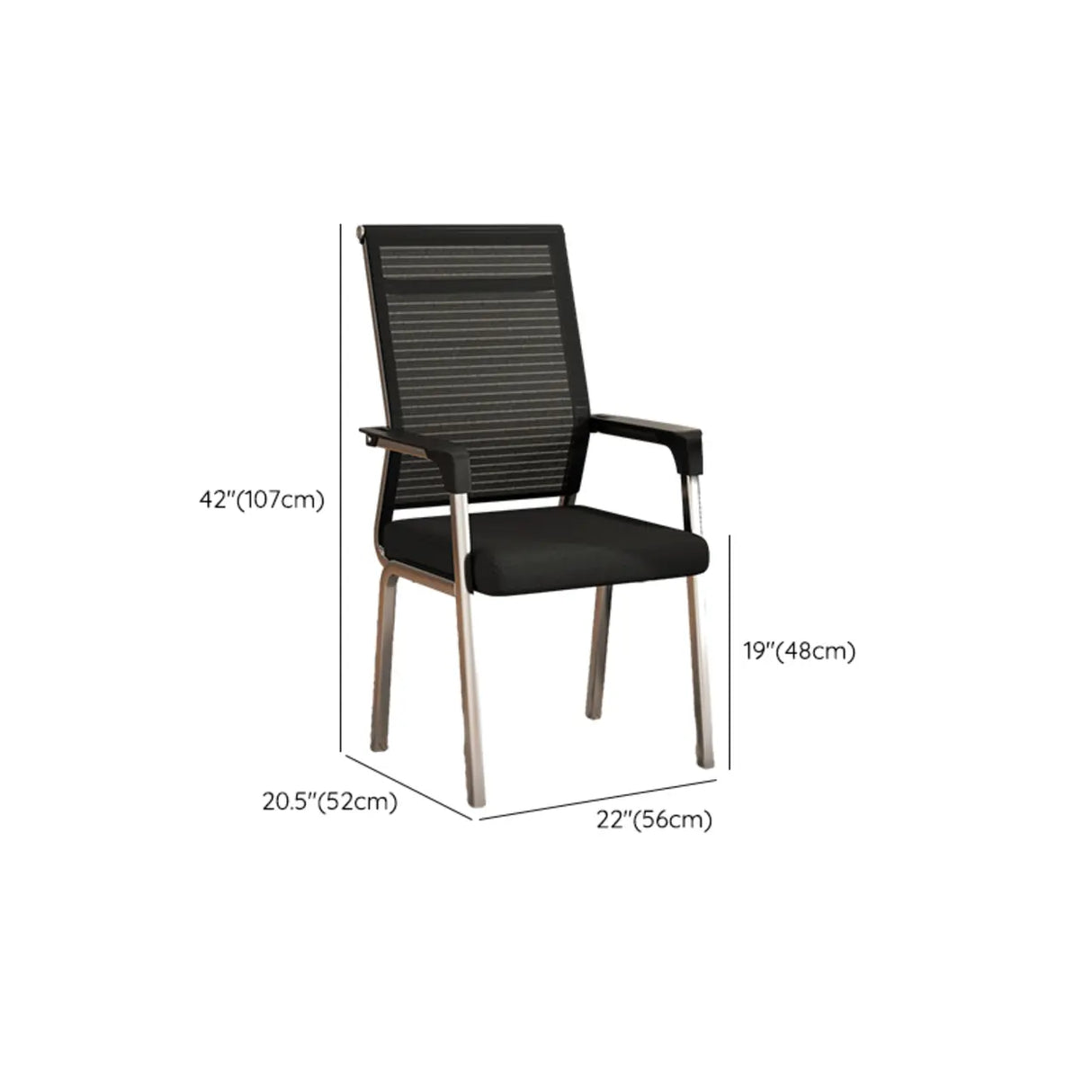 Modern Executive Leather Seat Chrome Frame Office Chair Image - 13