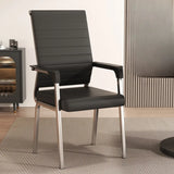 Modern Executive Leather Seat Chrome Frame Office Chair Image - 2