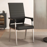 Modern Executive Leather Seat Chrome Frame Office Chair Image - 5