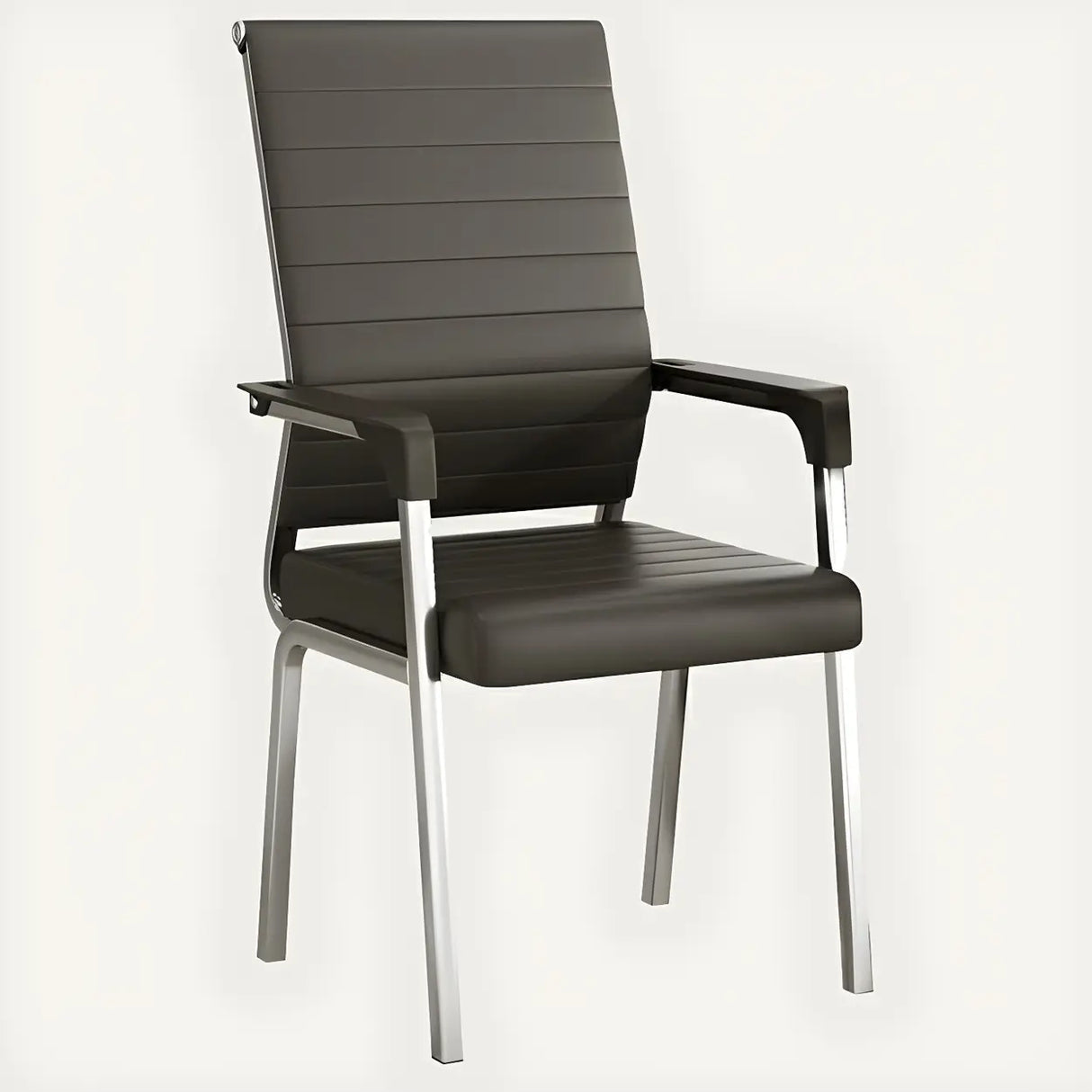 Modern Executive Leather Seat Chrome Frame Office Chair Image - 6