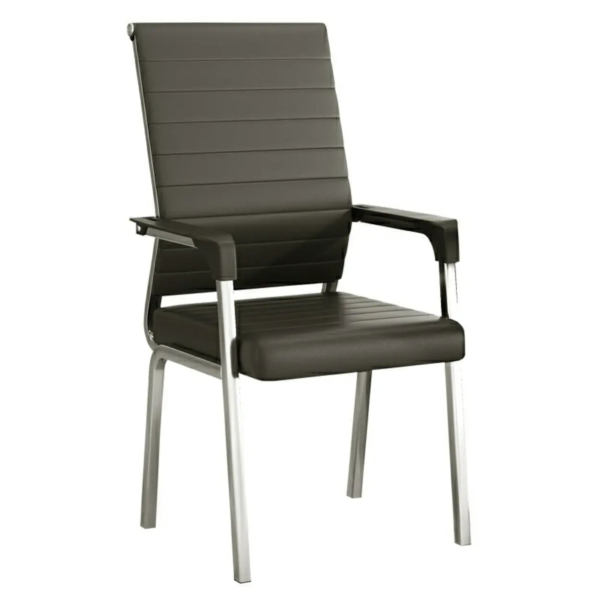 Modern Executive Leather Seat Chrome Frame Office Chair Image - 9