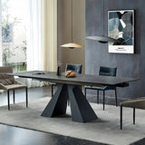 Modern Extendable Dining Table Sintered Stone Rectangle Table Image - 1