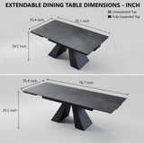 Modern Extendable Dining Table Sintered Stone Rectangle Table Image - 12 #size