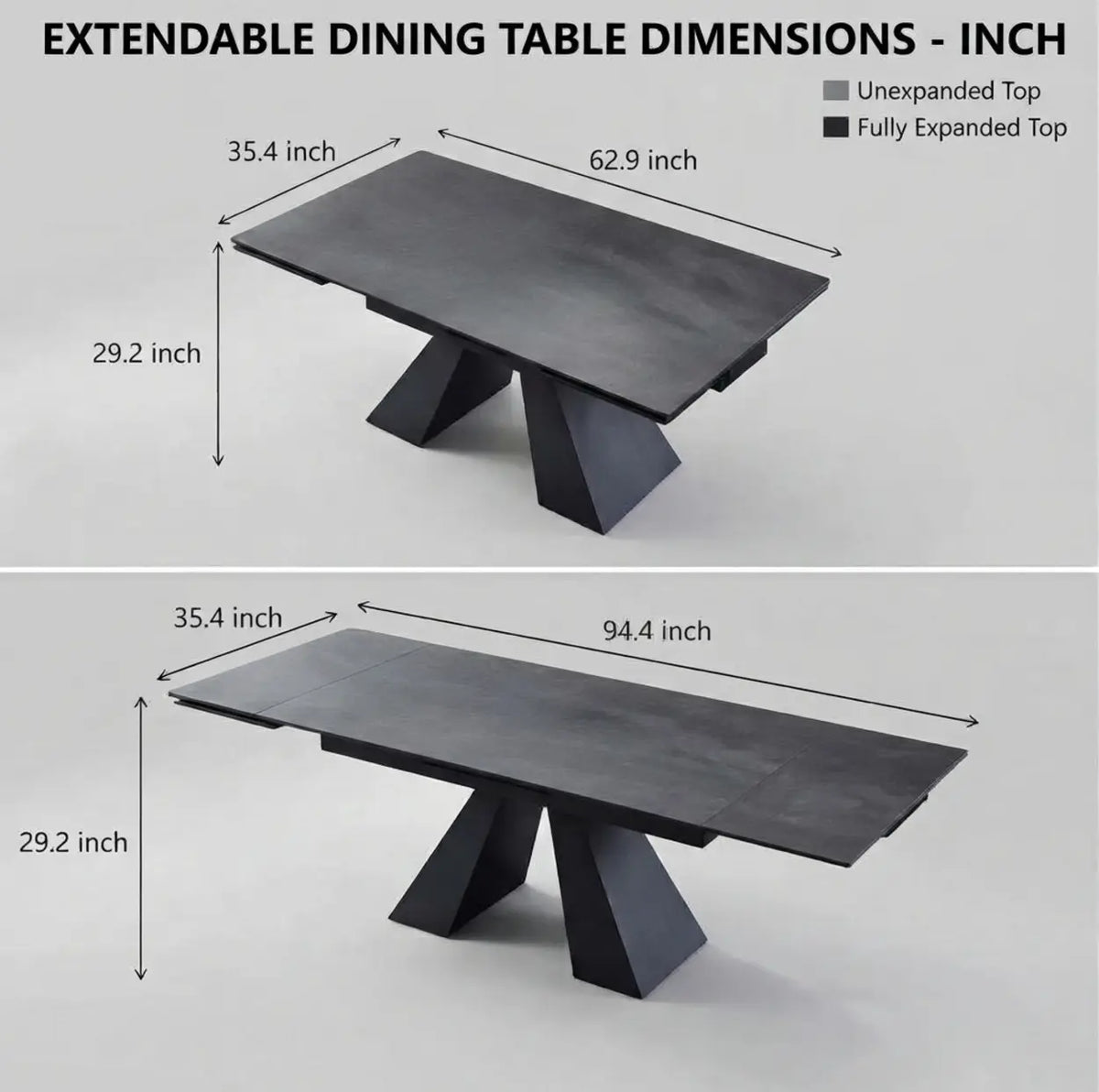 Modern Extendable Dining Table Sintered Stone Rectangle Table Image - 13