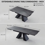 Modern Extendable Dining Table Sintered Stone Rectangle Table Image - 13