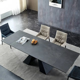 Modern Extendable Dining Table Sintered Stone Rectangle Table Image - 3