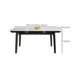 Modern Extendable Rectangular Stone Dining Table White #size