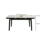 Modern Extendable Rectangular Stone Dining Table White Image - 13