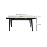 Modern Extendable Rectangular Stone Dining Table White Image - 15