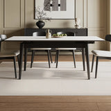 Modern Extendable Rectangular Wood Dining Table Black Large Image - 4