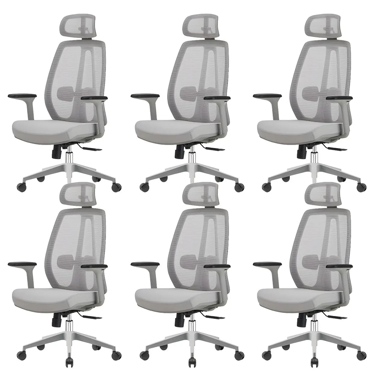 Modern Fabric Adjustable Wheels Ergonomic Office Chair Image - 17