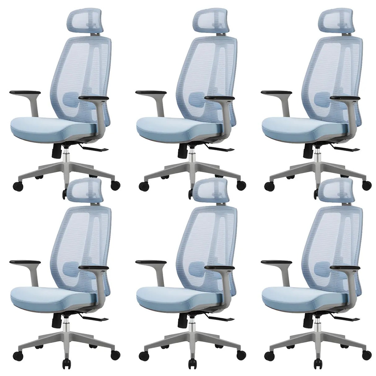 Modern Fabric Adjustable Wheels Ergonomic Office Chair Image - 8
