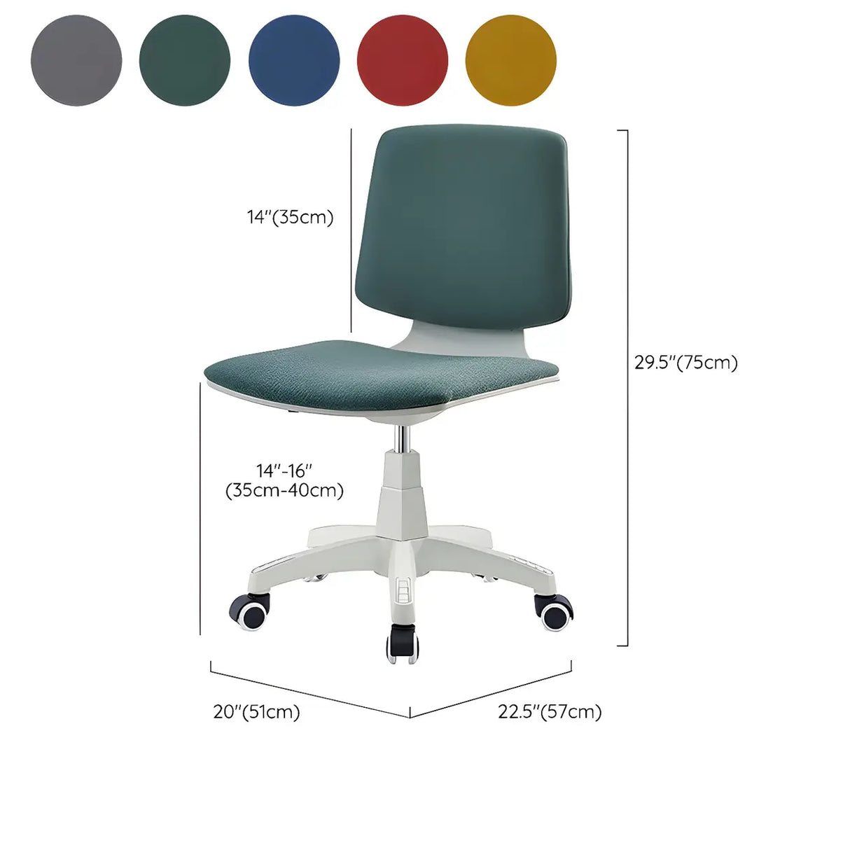 Modern Fabric Low Back Wheels Swivel Office Chair 