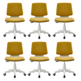 Modern Fabric Low Back Wheels Swivel Office Chair Image - 8