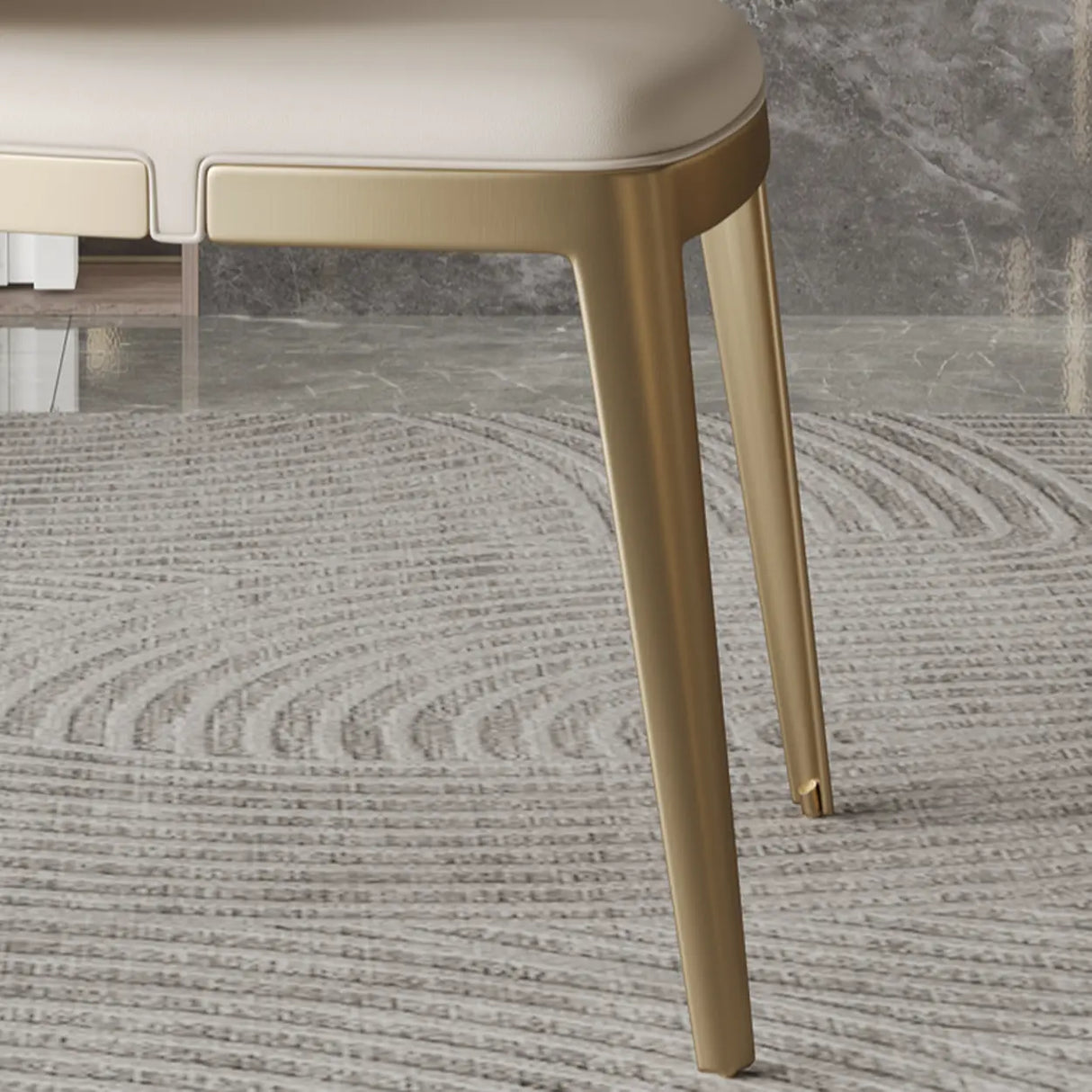 Modern Faux Leather Glam Pleated Curved Back Dining Chair Image - 18