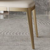 Modern Faux Leather Glam Pleated Curved Back Dining Chair Image - 18