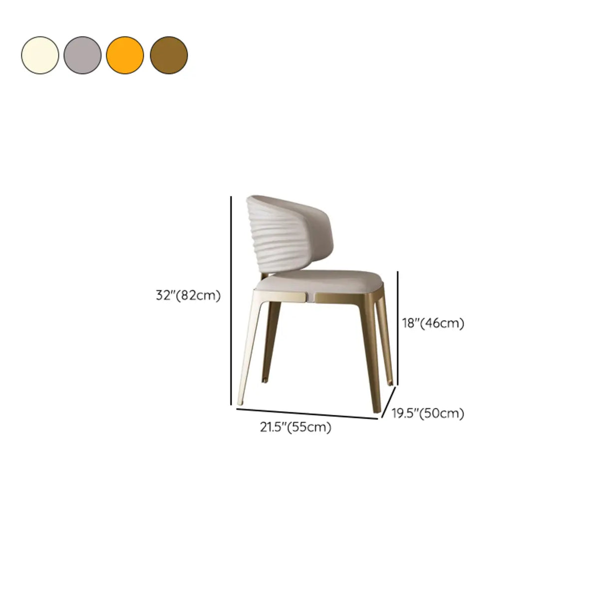 Modern Faux Leather Glam Pleated Curved Back Dining Chair Image - 25