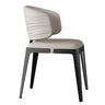 Modern Faux Leather Glam Pleated Curved Back Dining Chair Image - 5