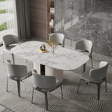 Modern Faux Leather Glam Pleated Curved Back Dining Chair Image - 9