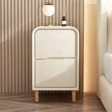 Modern Faux Leather Kids Nightstand with Two Drawers Image - 1