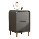 Modern Faux Leather Kids Nightstand with Two Drawers Image - 10