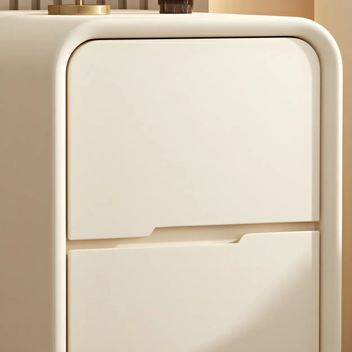 Modern Faux Leather Kids Nightstand with Two Drawers Image - 11