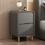 Modern Faux Leather Kids Nightstand with Two Drawers Image - 3