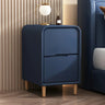 Modern Faux Leather Kids Nightstand with Two Drawers Image - 4