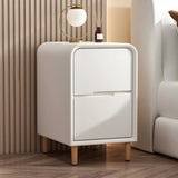 Modern Faux Leather Kids Nightstand with Two Drawers Image - 5