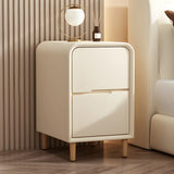 Modern Faux Leather Kids Nightstand with Two Drawers Image - 9
