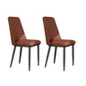Modern Faux Leather Metal Leg Armless Dining Chair Set of 2 Image - 10