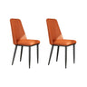 Modern Faux Leather Metal Leg Armless Dining Chair Set of 2 Image - 11