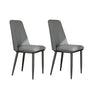 Modern Faux Leather Metal Leg Armless Dining Chair Set of 2 Image - 9