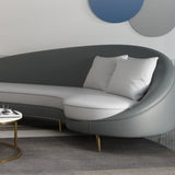 Modern Faux Leather Upholstered Right-Arm Chaise Image - 12