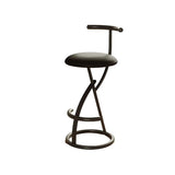 Modern Faux Leather Upholstery Armless Round Counter Bar Stool Image - 19