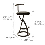 Modern Faux Leather Upholstery Armless Round Counter Bar Stool #size