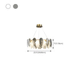 Modern Feather Clear Glass Round Pendant Chandelier Image - 16