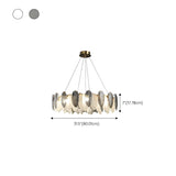 Modern Feather Clear Glass Round Pendant Chandelier Image - 17