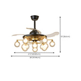 Modern Firefly Chandelier Fan with Multiple Lights #size
