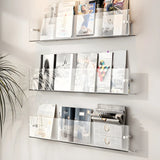 Modern Floating Acrylic Wall Mount Organizer Bookshelf Image - 1