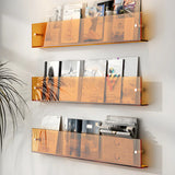 Modern Floating Acrylic Wall Mount Organizer Bookshelf Image - 3