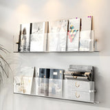 Modern Floating Acrylic Wall Mount Organizer Bookshelf Image - 4