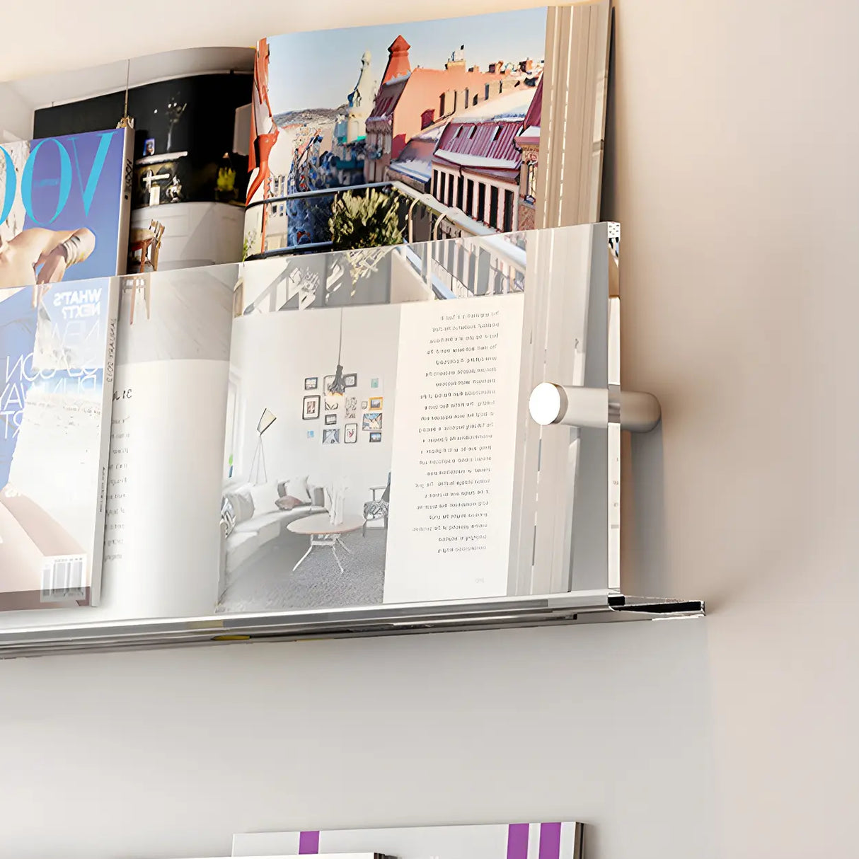 Modern Floating Acrylic Wall Mount Organizer Bookshelf Image - 6