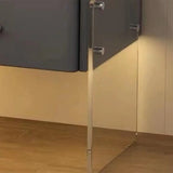 Modern Floating Clear Acrylic Leg Nightstand with Drawer Image - 5