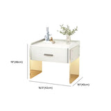 Modern Floating Clear Acrylic Leg Nightstand with Drawer #size